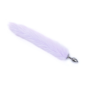 SMD Renard, Anal Plug Fox Tail, Πρωκτική Σφήνα S 7cm με Ουρά 45cm, Silver / Purple