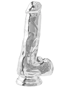 ToyJoy Get Real Clear Dildo, Διαφανές Ομοιώμα Πέους με Βεντούζα, TPE, 16 cm