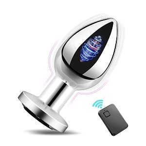 SMD Silver Unicorn, Remote Controlled Butt Plug Vibrator, Δονούμενη Πρωκτική Σφήνα & Χειρισμός μέσω Remote, 10 Vibrations, Ασημί