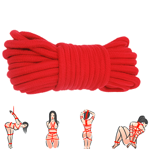 SMD Bow Tie 5m., Hemp Rope with Metal Tip, BDSM Σχοινί Δεσίματος Βαμβακερό, Red