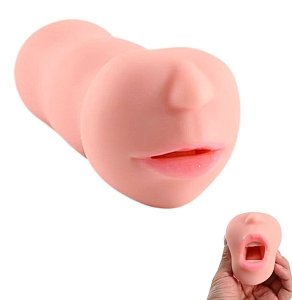 SMD Vixen BJ Mouth Masturbator with 3D Textured Canal, 15cm, Flesh