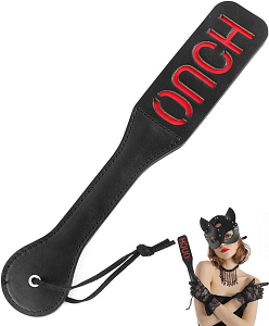 SMD OUCH! Fetish Spanking Paddle Series, BDSM Imprint Spanking Paddle, Faux Leather, 32cm, Black/Red
