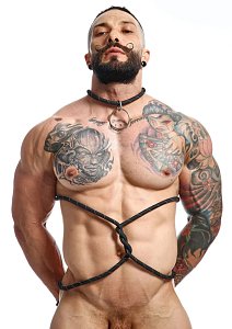 MOB Eroticwear DNGEON Cock Ring Rope, One Size, Black