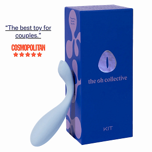 The Oh Collective KIT, Clitoral & G-Spot Vibrator, Κλειτοριδικός & G-Spot Δονητής, 3 intensities & 5 vibrations, Clear Sky Blue