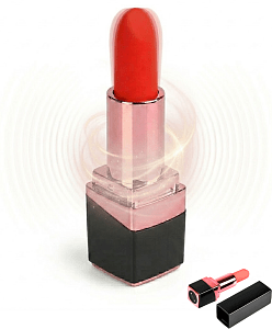 SMD Lipstick Stealthy Vibrator for Clitoral G-Spot & Anal Stimulation, Pocket Δονητής Κραγιόν με 10 Δονήσεις, Black/Red