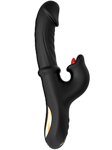 SMD Hard Rock, Rabbit Clitoral Stimulation and G Spot Vibrator 2-in1, Διπλός Δονητής με 10 Vibrating Modes, Black