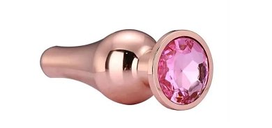SMD Deeper, Rocket Metal Butt Plug, Πρωκτική Σφήνα M 11cm, Rose Gold / Pink
