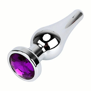 SMD Deeper, Rocket Metal Butt Plug, Πρωκτική Σφήνα S 10cm, Silver/Purple