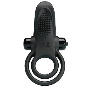 Pretty Love Vibrant Penis Ring, Δονούμενο Δαχτυλίδι Πέους Σιλικόνης, Black
