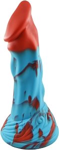 SMD FeralMorph Monster Dildo Collection,  Premium Silicone Monster Dildo with Suction Cup, 21 cm, Crimson/Blue