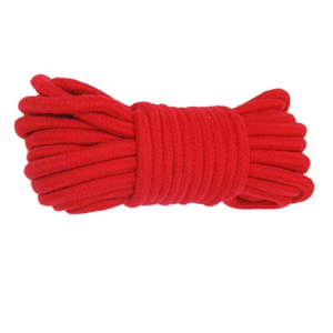 SMD Bow Tie 5m., Hemp Rope with Metal Tip, BDSM Σχοινί Δεσίματος Βαμβακερό, Red