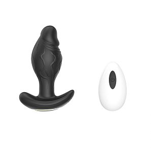 SMD Realistic Anal Vibrator με App & Remote, Πρωκτικός Δονητής Bluetooth, Silicone, Black