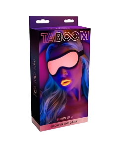 Taboom Glow In The Dark Blindfold, Φωσφοριζέ BDSM Μάσκα, Vegan Leather, Pink