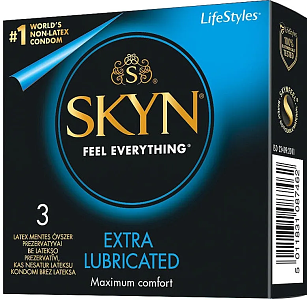 Skyn Extra Lube Προφυλακτικά χωρίς Λάτεξ, Maximum Comfort 3τμχ