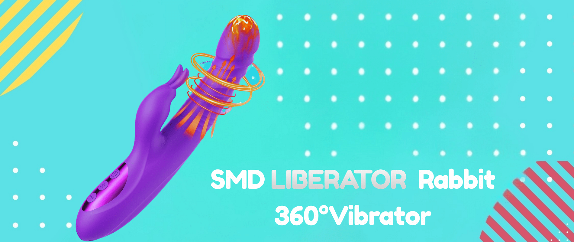 SMD Liberator Premium Multifunction Rabbit 360° Vibrator With Rotating, Thrusting & Heating Special Function, 24.5 cm, Purple
