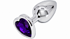 SMD Butt Plug, Πρωκτική Σφήνα L 9cm, Silver / Purple Heart