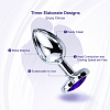 SMD Butt Plug, Πρωκτική Σφήνα L 9cm, Silver / Purple Heart