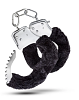 Blush Temptasia Cuffs, Μεταλλικές Χειροπέδες με Γούνινη Επένδυση, Removable Faux Fur, Safety Release Lever, 2 Keys, Black