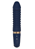 Dream Toys Goddess Collection Νereos, Liquid Silicone Ribbed Vibrator, Θερμαινόμενος δονητής με ραβδώσεις, 23cm, Blue