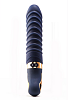 Dream Toys Goddess Collection Νereos, Liquid Silicone Ribbed Vibrator, Θερμαινόμενος δονητής με ραβδώσεις, 23cm, Blue