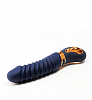 Dream Toys Goddess Collection Νereos, Liquid Silicone Ribbed Vibrator, Θερμαινόμενος δονητής με ραβδώσεις, 23cm, Blue
