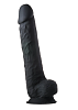 Dream Toys Real Love, Dual Density XXL Hyperealistic Dildo, Thermoreactive, Suction Cup Base, 38cm, Black