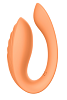 Dream Toys Glam, Couples Vibrator Wireless Remote, Διπλός Δονητής για Ζευγάρια, 4 Rhythms & 3 Speeds, Orange