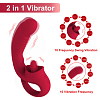 SMD Double Trouble Clitoral Licking and G Spot Vibrator 2-in1, Διπλός Δονητής με 10 Vibrating Modes, Red