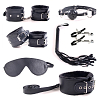 SMD Erotique - First Ties Bondage & Restraint Starter Kit, Complete BDSM Set with 7 Accessories in Vegan Leather, Black