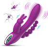SMD Trinity Pro, 3-in-1 Rabbit G-Spot Vibrator With Anal Beads, 10 Vibration Modes, 21cm, Purple