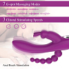 SMD Trinity Pro, 3-in-1 Rabbit G-Spot Vibrator With Anal Beads, 10 Vibration Modes, 21cm, Purple