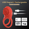 SMD Rose Bliss, Remote Controlled 2-in-1 Vibrating Cockring & Clitoral Stimulator, Red