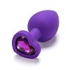 SMD Heart Silicone Butt plug, Πρωκτική Σφήνα Σιλικόνης, 7cm, Small, Deep Purple