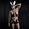 SMD Bunnie Servant, Rabbit Cosplay Leather Outfit & Mask, Black
