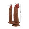 Pretty Love Hubbert, Double Ended Vibrating Realistic Dildo με Suction Cup Base, 7 Vibration Modes, 20-19cm, Flesh