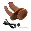 Pretty Love Hubbert, Double Ended Vibrating Realistic Dildo με Suction Cup Base, 7 Vibration Modes, 20-19cm, Flesh