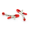 SMD Erster Kontakt  Adjustable Nipple Clamps With Bell, BDSM Ρυθμιζόμενοι Σφιγκτήρες Θηλών, Red