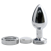 SMD Light Up Booty Butt Plug, Μεταλλική Πρωκτική Σφήνα με Led Light Show, 7cm, Silver