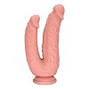 SMD OrgasmOS, Double Ended Realistic Dildo από Liquid Silicone, Suction Cup Base, 20.8-17.5cm, Flesh