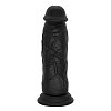 SMD New Stallion Midi Thick, Realistic Liquid Silicone Dildo 17cm, Ρεαλιστικό Ομοιώμα Πέους με Βεντούζα, Black