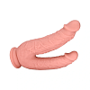 SMD OrgasmOS, Double Ended Realistic Dildo από Liquid Silicone, Suction Cup Base, 20.8-17.5cm, Flesh