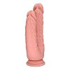 SMD OrgasmOS, Double Ended Realistic Dildo από Liquid Silicone, Suction Cup Base, 20.8-17.5cm, Flesh