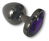 SMD Butt Plug, Πρωκτική Σφήνα S 7cm, Black / Purple Heart