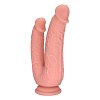 SMD OrgasmOS, Double Ended Realistic Dildo από Liquid Silicone, Suction Cup Base, 20.8-17.5cm, Flesh