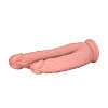 SMD OrgasmOS, Double Ended Realistic Dildo από Liquid Silicone, Suction Cup Base, 20.8-17.5cm, Flesh