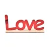 Love Plexiglass Decor With Wooden Base, Mini Διακοσμητικό Plexiglass Love με Ξύλινη Βάση, Κόκκινο/Red