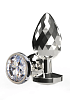 ToyJoy Disco Diamond Plug, Butt Plug with Diamond Jewel, M 8.2cm, Silver and Diamond