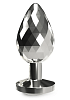 ToyJoy Disco Diamond Plug, Butt Plug with Diamond Jewel, M 8.2cm, Silver and Diamond
