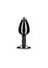 Taboom Bondage Essentials Butt Plug with Diamond Jewel, Πρωκτική Σφήνα S 7cm, Black / Black Diamond