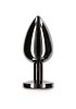 Taboom Bondage Essentials Butt Plug with Diamond Jewel, Πρωκτική Σφήνα L 9.5cm, Black / Black Diamond